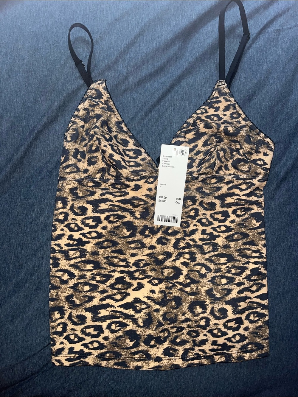 Urban Outfitters Leopard Print Lace-Trim Cami Tank - Brown/Black